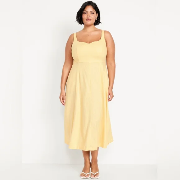 Old Navy butter Yellow Midi Dress - Picture 6 of 7